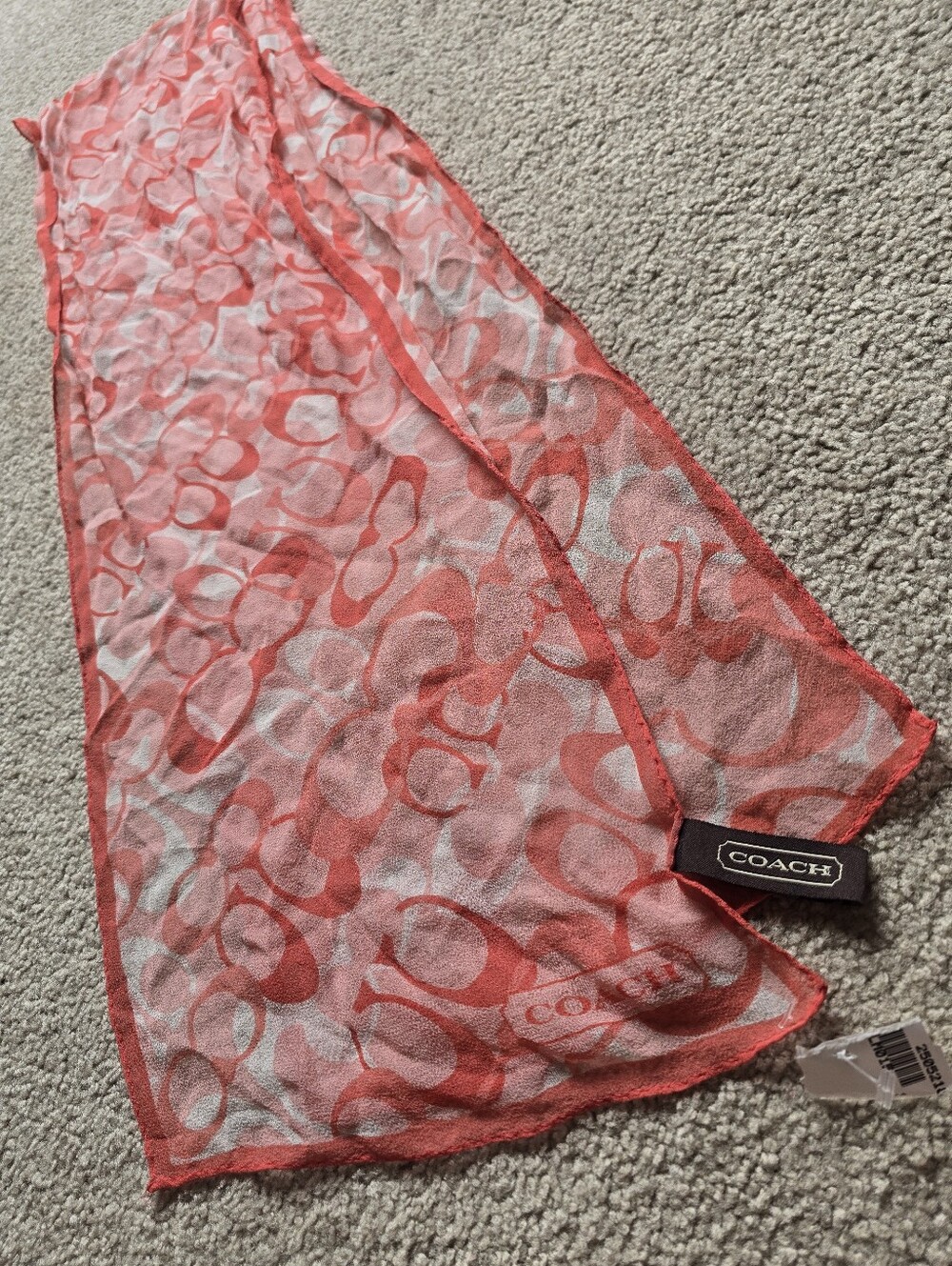 Coach 100% Silk Lightweight Sheer Scarf